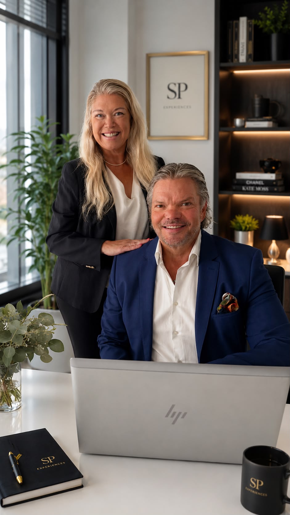 Sini Lang and Peter Johansson in the SP Experiences office