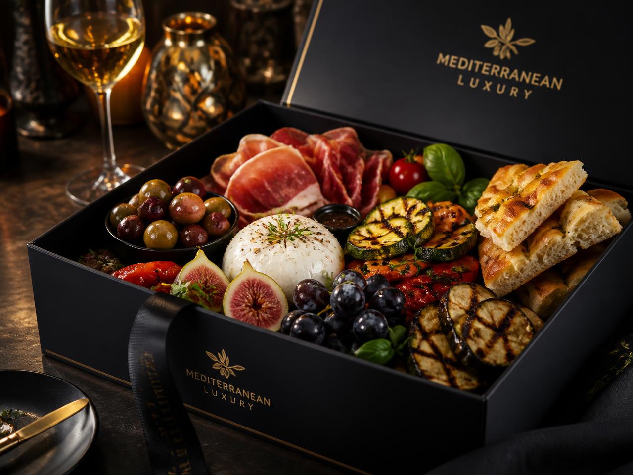 Mediterranean Platter in the SP Experiences presentation box